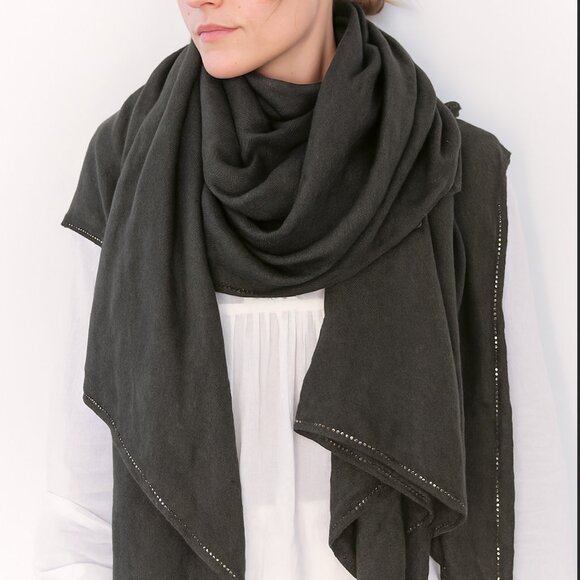 Rare, stunning MATTA NY Cashmere Pashmina scarf/wrap, crystal trim - Picture 2 of 8